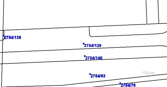 Parcela st. 2754/139 v KÚ Ruzyně, Katastrální mapa
