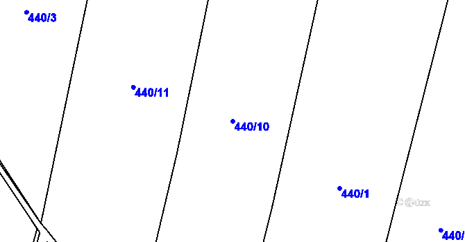 Parcela st. 440/10 v KÚ Ruzyně, Katastrální mapa