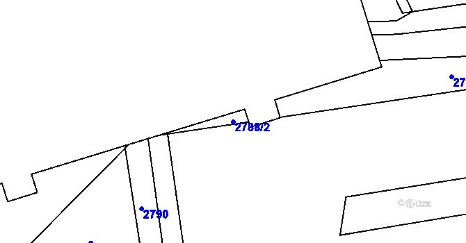 Parcela st. 2788/2 v KÚ Ruzyně, Katastrální mapa