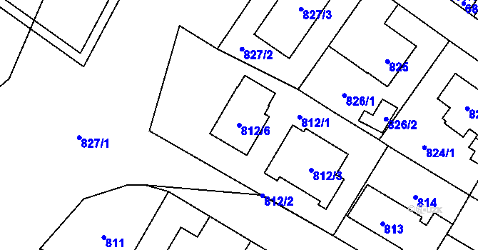 Parcela st. 812/6 v KÚ Ruzyně, Katastrální mapa