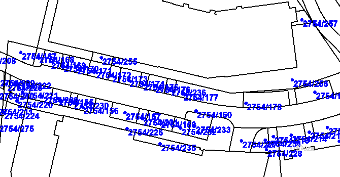 Parcela st. 2754/236 v KÚ Ruzyně, Katastrální mapa