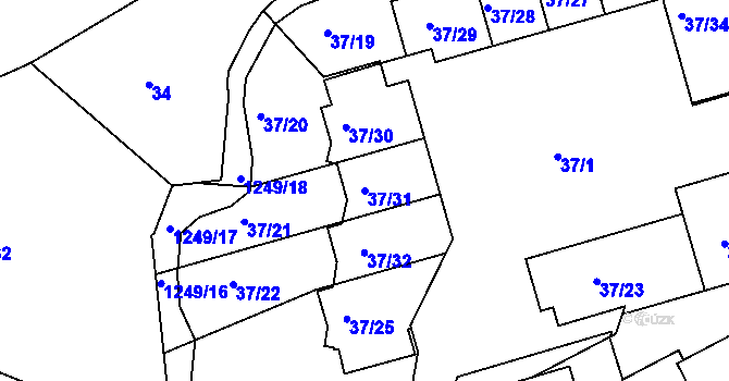 Parcela st. 37/31 v KÚ Liboc, Katastrální mapa