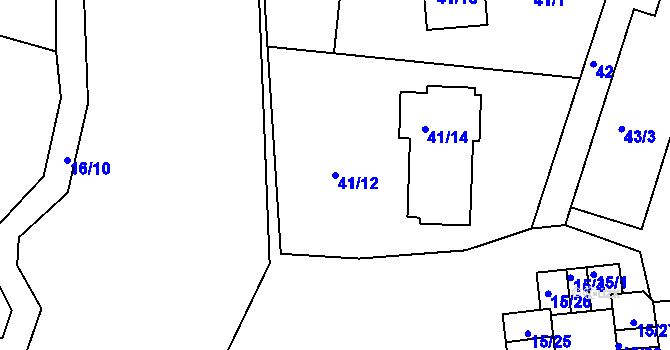 Parcela st. 41/12 v KÚ Liboc, Katastrální mapa