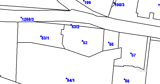 Parcela st. 52 v KÚ Liboc, Katastrální mapa
