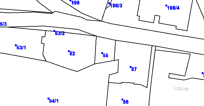 Parcela st. 55 v KÚ Liboc, Katastrální mapa