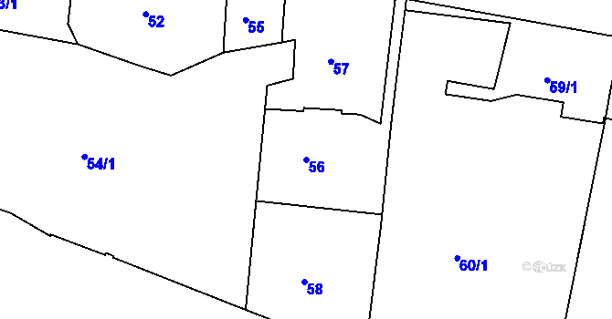 Parcela st. 56 v KÚ Liboc, Katastrální mapa