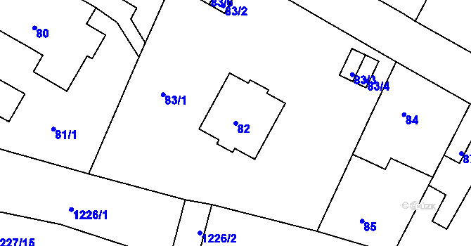 Parcela st. 82 v KÚ Liboc, Katastrální mapa