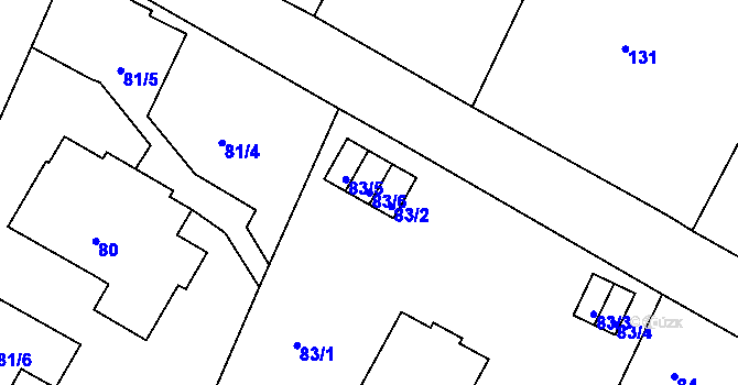 Parcela st. 83/6 v KÚ Liboc, Katastrální mapa