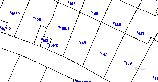 Parcela st. 149 v KÚ Liboc, Katastrální mapa