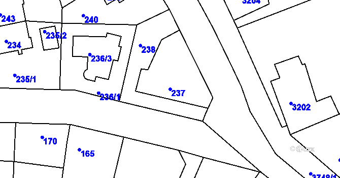 Parcela st. 237 v KÚ Liboc, Katastrální mapa