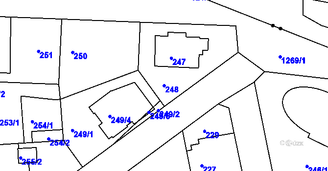 Parcela st. 248 v KÚ Liboc, Katastrální mapa