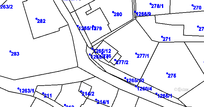 Parcela st. 276 v KÚ Liboc, Katastrální mapa