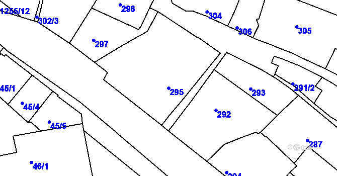 Parcela st. 295 v KÚ Liboc, Katastrální mapa