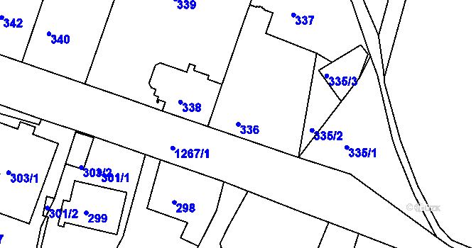 Parcela st. 336 v KÚ Liboc, Katastrální mapa