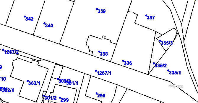 Parcela st. 338 v KÚ Liboc, Katastrální mapa