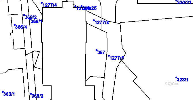 Parcela st. 367 v KÚ Liboc, Katastrální mapa