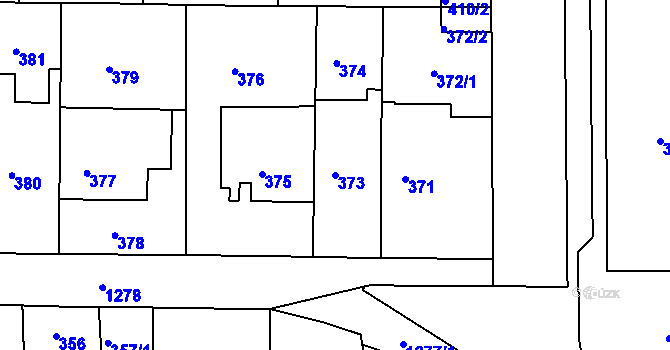 Parcela st. 373 v KÚ Liboc, Katastrální mapa