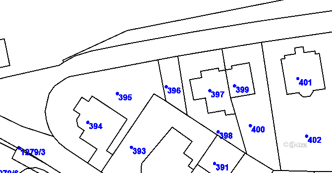 Parcela st. 396 v KÚ Liboc, Katastrální mapa