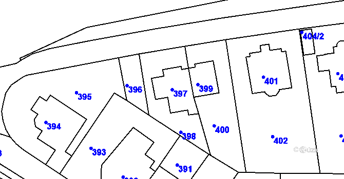 Parcela st. 397 v KÚ Liboc, Katastrální mapa