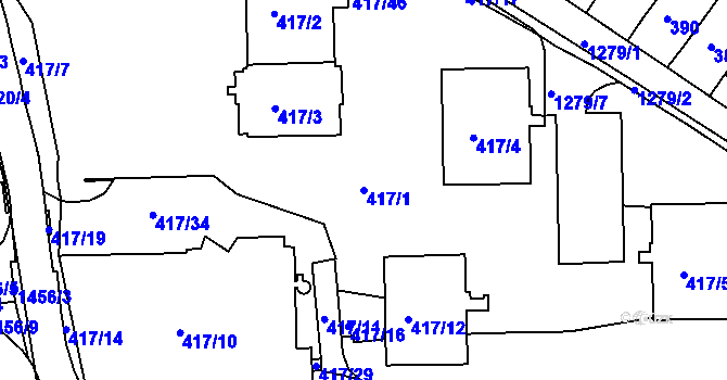 Parcela st. 417/1 v KÚ Liboc, Katastrální mapa