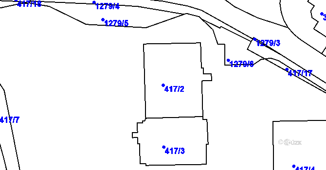Parcela st. 417/2 v KÚ Liboc, Katastrální mapa