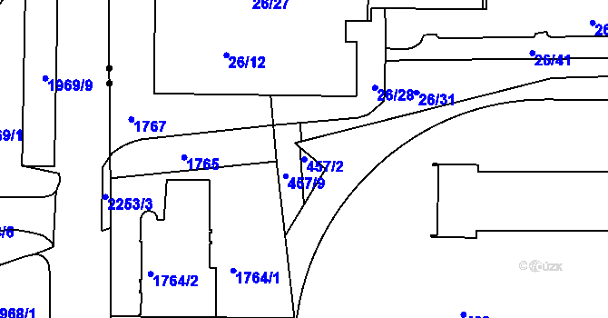 Parcela st. 457/2 v KÚ Liboc, Katastrální mapa