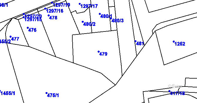 Parcela st. 479 v KÚ Liboc, Katastrální mapa