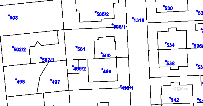 Parcela st. 500 v KÚ Liboc, Katastrální mapa