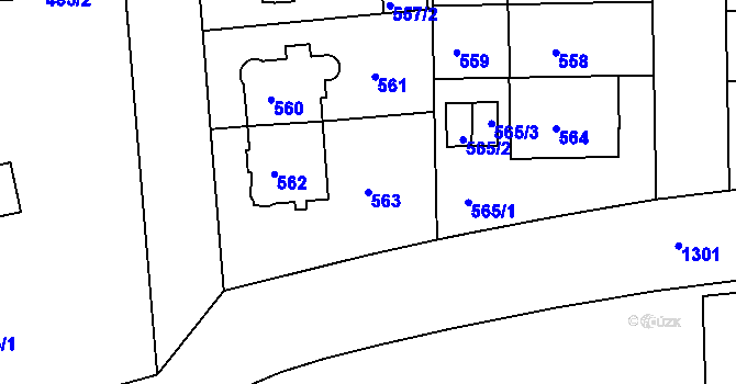 Parcela st. 563 v KÚ Liboc, Katastrální mapa