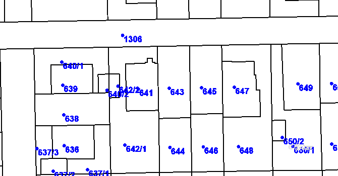 Parcela st. 643 v KÚ Liboc, Katastrální mapa