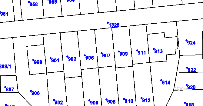 Parcela st. 907 v KÚ Liboc, Katastrální mapa