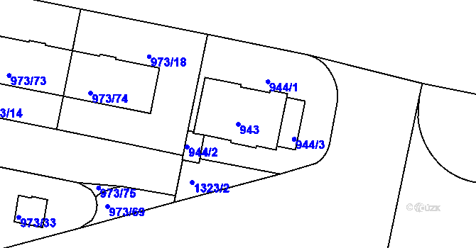 Parcela st. 943 v KÚ Liboc, Katastrální mapa