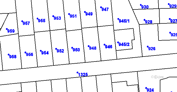 Parcela st. 948 v KÚ Liboc, Katastrální mapa