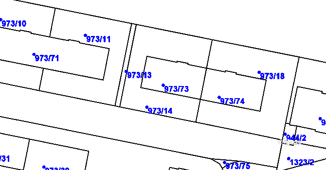 Parcela st. 973/73 v KÚ Liboc, Katastrální mapa