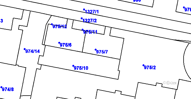 Parcela st. 975/7 v KÚ Liboc, Katastrální mapa