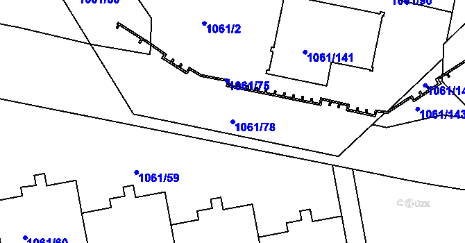 Parcela st. 1061/78 v KÚ Liboc, Katastrální mapa