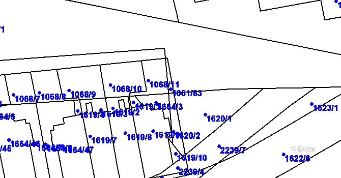Parcela st. 1061/83 v KÚ Liboc, Katastrální mapa