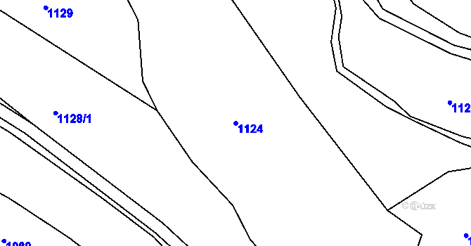 Parcela st. 1124 v KÚ Liboc, Katastrální mapa