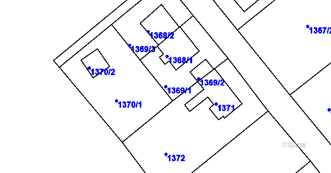 Parcela st. 1369/1 v KÚ Liboc, Katastrální mapa
