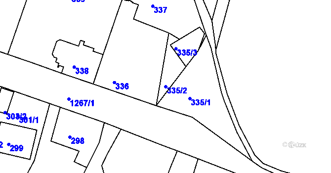Parcela st. 335/2 v KÚ Liboc, Katastrální mapa