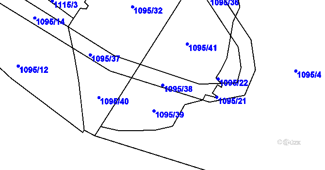 Parcela st. 1095/38 v KÚ Liboc, Katastrální mapa
