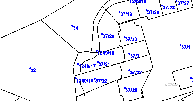 Parcela st. 1249/18 v KÚ Liboc, Katastrální mapa