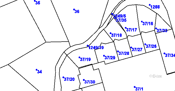 Parcela st. 1249/19 v KÚ Liboc, Katastrální mapa