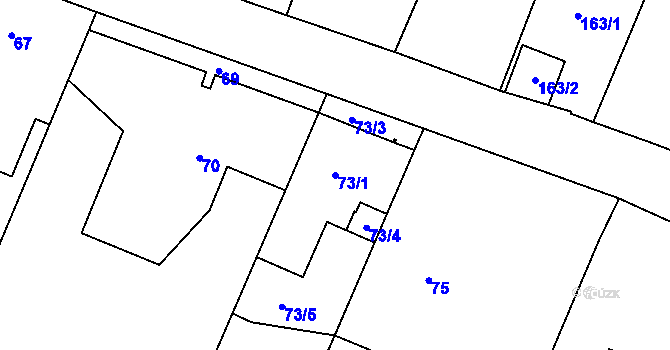 Parcela st. 73/1 v KÚ Liboc, Katastrální mapa