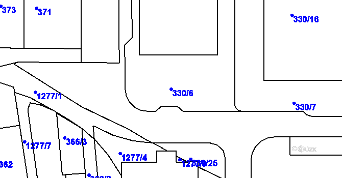 Parcela st. 330/6 v KÚ Liboc, Katastrální mapa