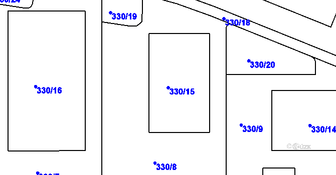 Parcela st. 330/15 v KÚ Liboc, Katastrální mapa