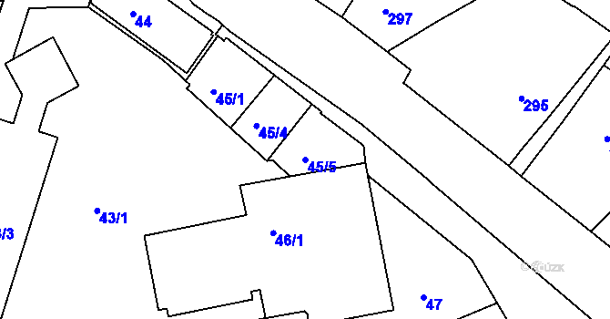 Parcela st. 45/5 v KÚ Liboc, Katastrální mapa