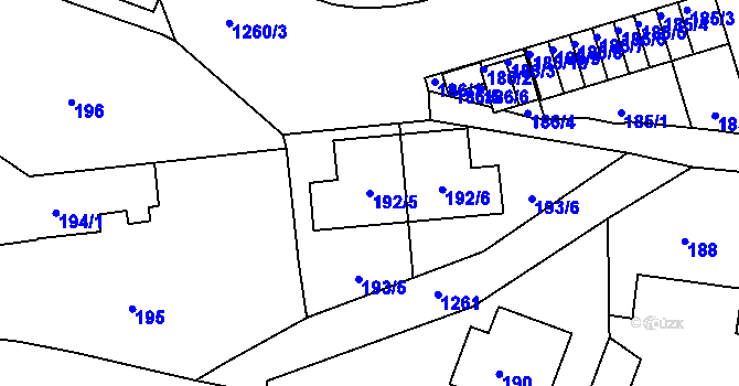 Parcela st. 192/5 v KÚ Liboc, Katastrální mapa