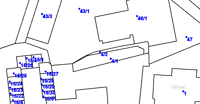 Parcela st. 4/2 v KÚ Liboc, Katastrální mapa
