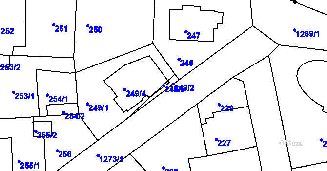 Parcela st. 249/5 v KÚ Liboc, Katastrální mapa